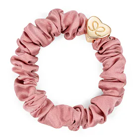 Gumička na vlasy By Eloise London Silk Scrunchie Gold Heart