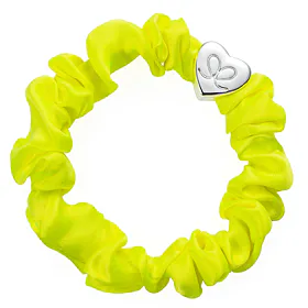 Gumička na vlasy By Eloise London Silk Scrunchie Silver Heart