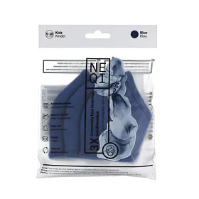 Rouška a respirátor NEQI Kids Community Face Coverings 6-10 Years Blue 3 ks
