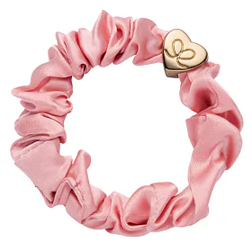 By Eloise London Gold Heart Silk Scrunchie